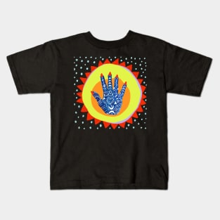 Hand Moon Night Sky Kids T-Shirt